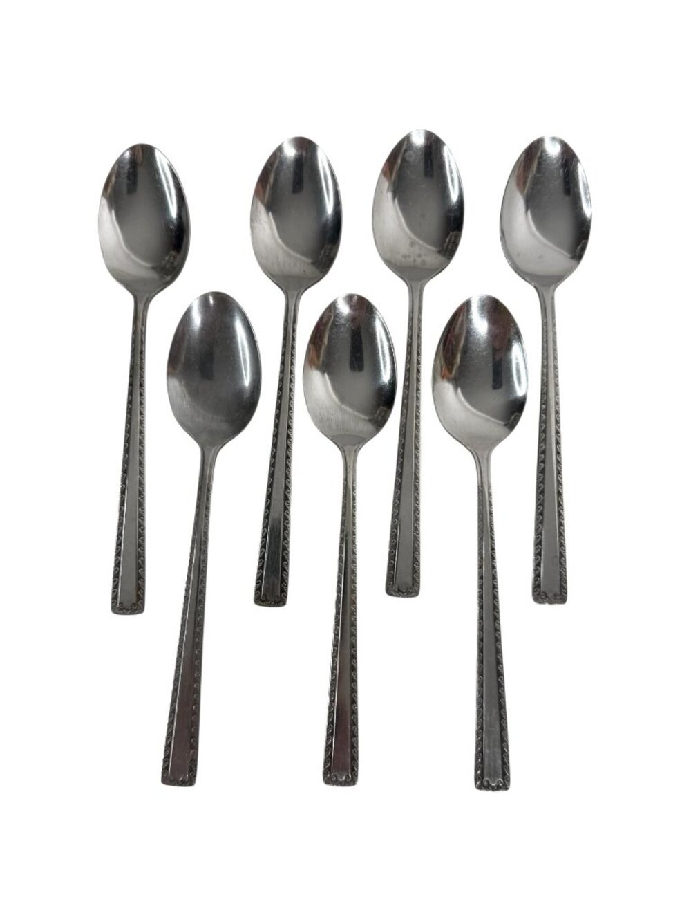 7 Vintage Watertown Stainless Steel Flatware Teaspoons Set Made in Japan 6.5"